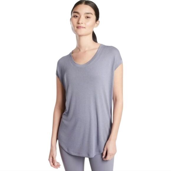 Athleta Cloudlight Rib Stratus Tee Lavender Purple Sleeveless Ribbed Women's S - Picture 1 of 9